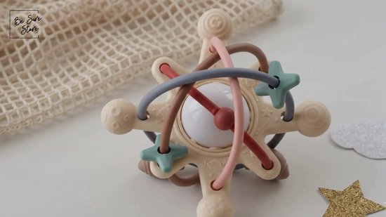 Be Sure Store® Raketpret Baby Speelgoed - Montessori Siliconen Bijtring & Rammelaar - Vanaf 3 Maanden - Kraamcadeau