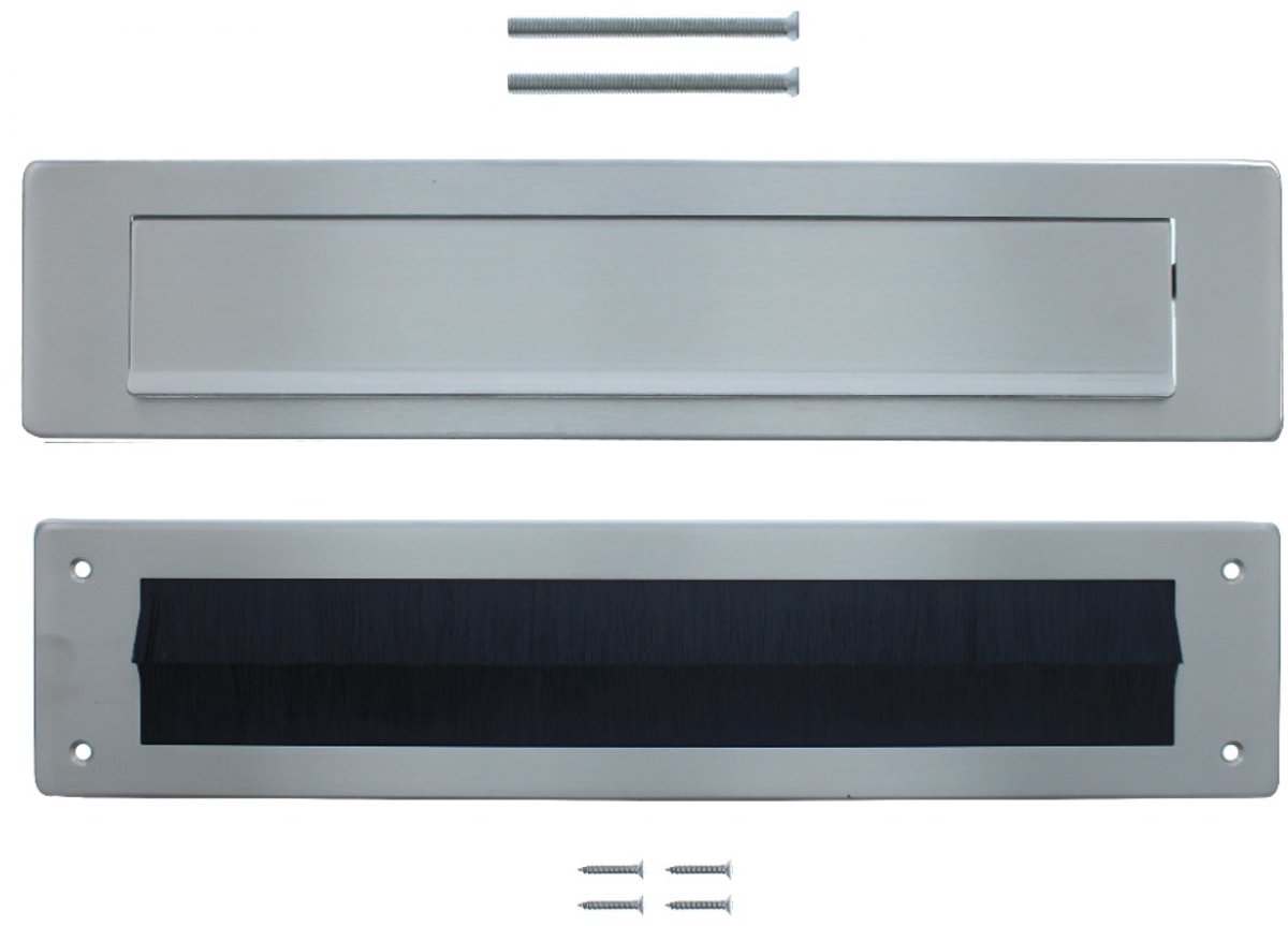 Intersteel Set briefplaat en tochtwering rechthoekig rvs