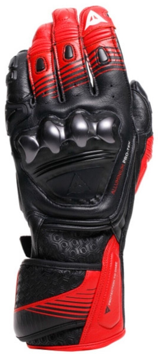 Dainese Fiero Metal Zwart Lava Rood Wit Handschoenen - Handschoen