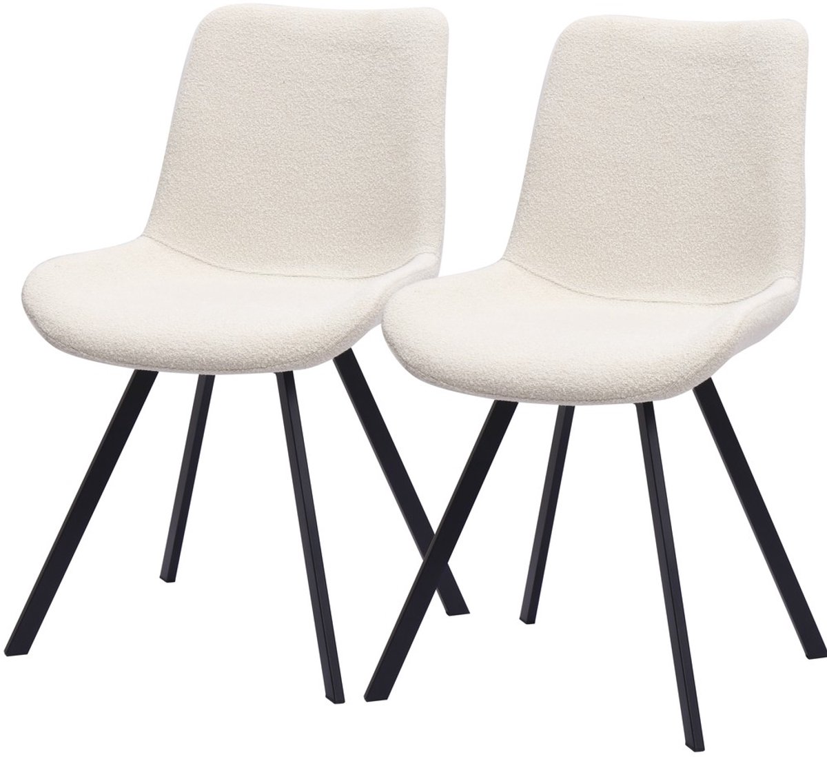 Pugsdrly Moderne draaibare eetkamerstoelen met stoffen bekleding en metalen poten (set van 2) – twee kleuren