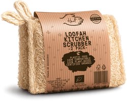 HANT | BIO Loofah Keukenspons Duo - 100% Plantaardig en Plasticvrij - Biologisch Afbreekbare Afwasspons - 2 Stuks - Luffa