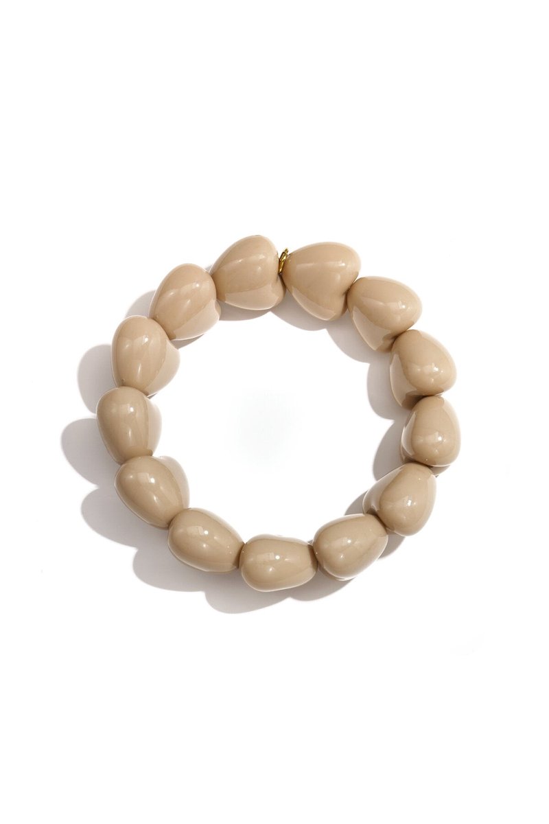 Heart - Kralen Armband - Hars - - Lichtbruin