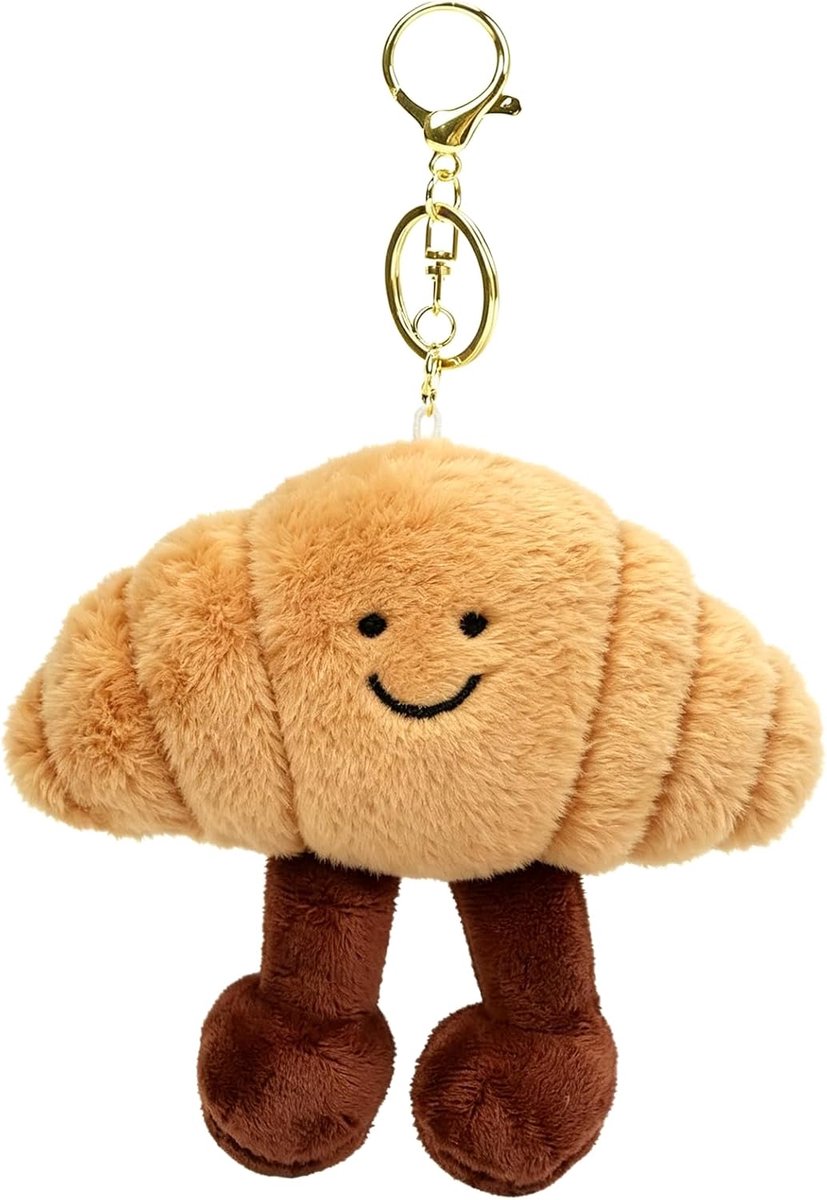 Sleutelhanger pluche, tas bedels croissant tashanger kinderen