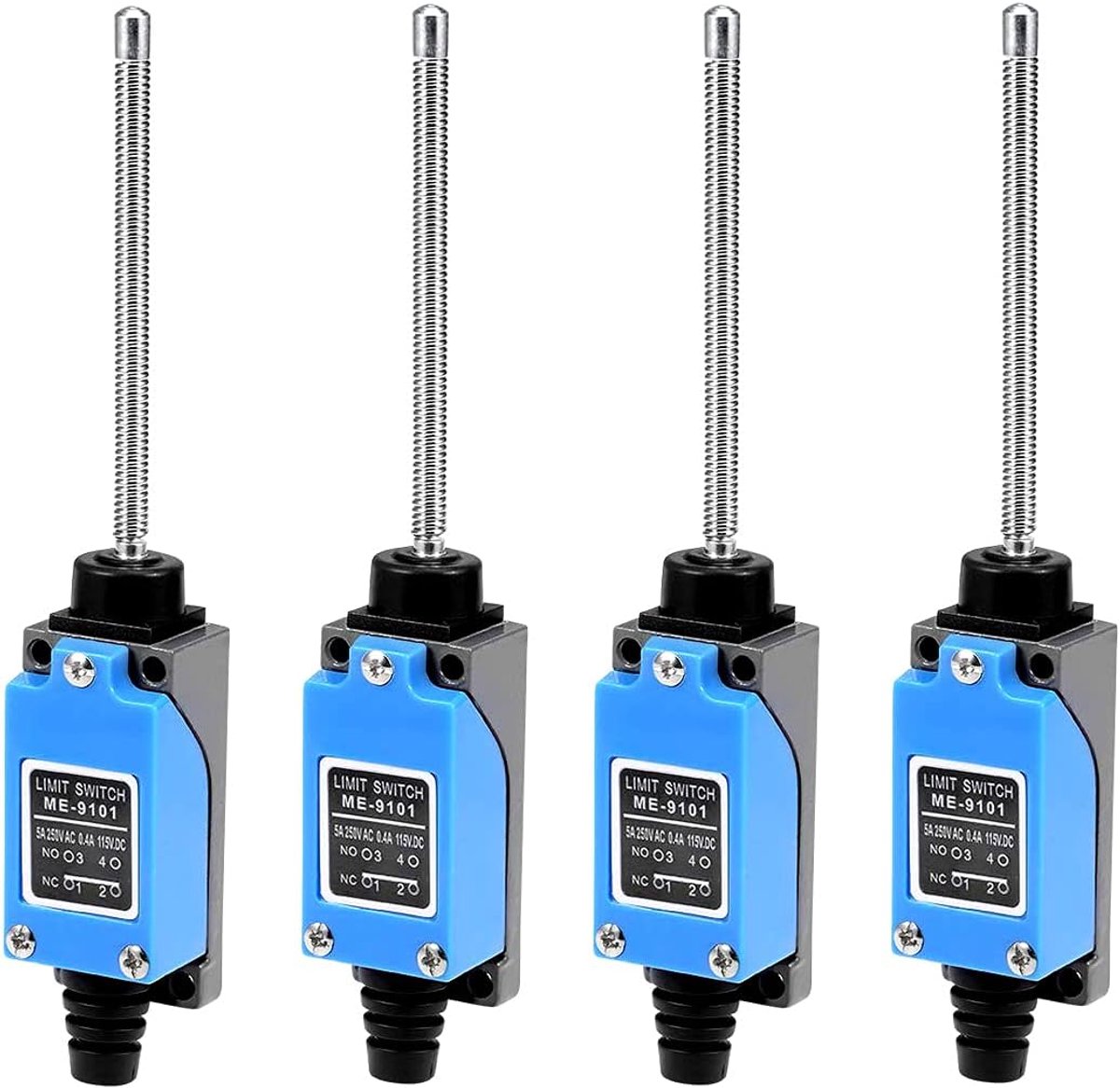 4 stks ME-9101 Flexibele Spoel Veerstang Momentary Eindschakelaar (1NC + 1NO) 0~250 V/5A