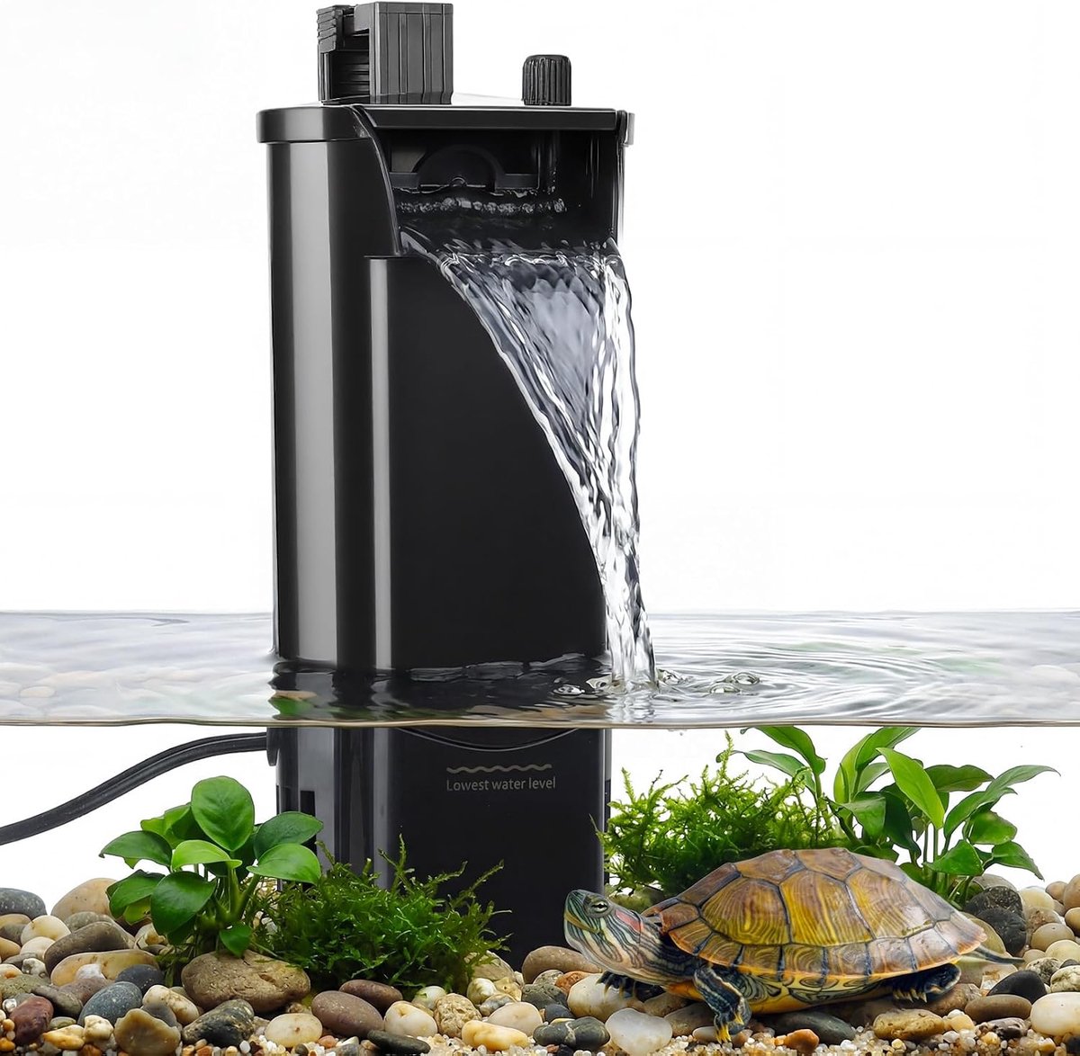 fishkeeper Watervalfilterpomp met laag waterniveau, binnenfilter voor