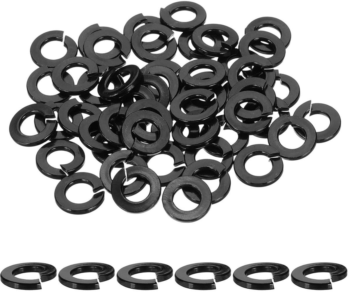 Veiligheidsring 1/4 304 roestvrij staal, veiligheidsringen voor schroeven, voertuigen, bouwmachines, zwart, 50 stuks