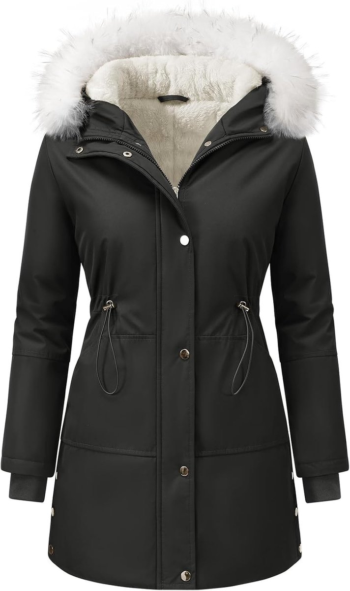 Damesjas, winter, warm, parka, elegante jas, ritssluiting, warm, fleecejas, jassen met capuchon, buitenjas
