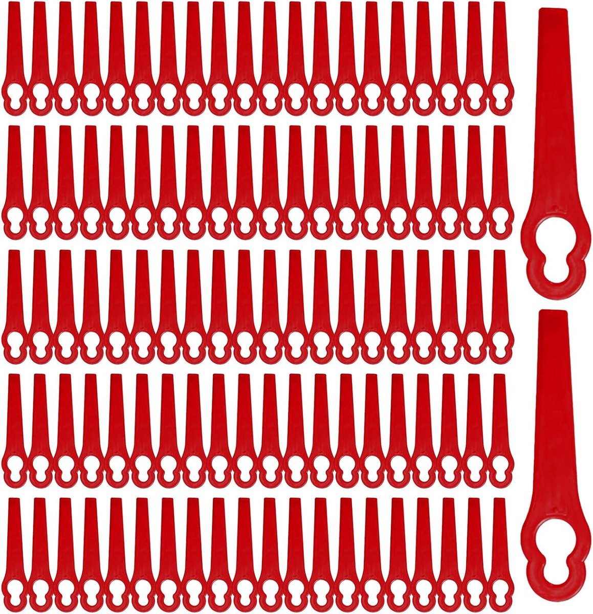 Messen, rode kunststof grasmaaiermessen, 83 mm grasmaaier snijmessen