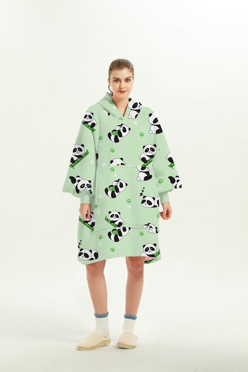 Zachte en Fluffy Hoodie Deken met Mouwen, Oversized Pullover met Kangoeroezak, Ideaal voor Thuis en TV-kijken, Unisex Flanellen Fleece Deken