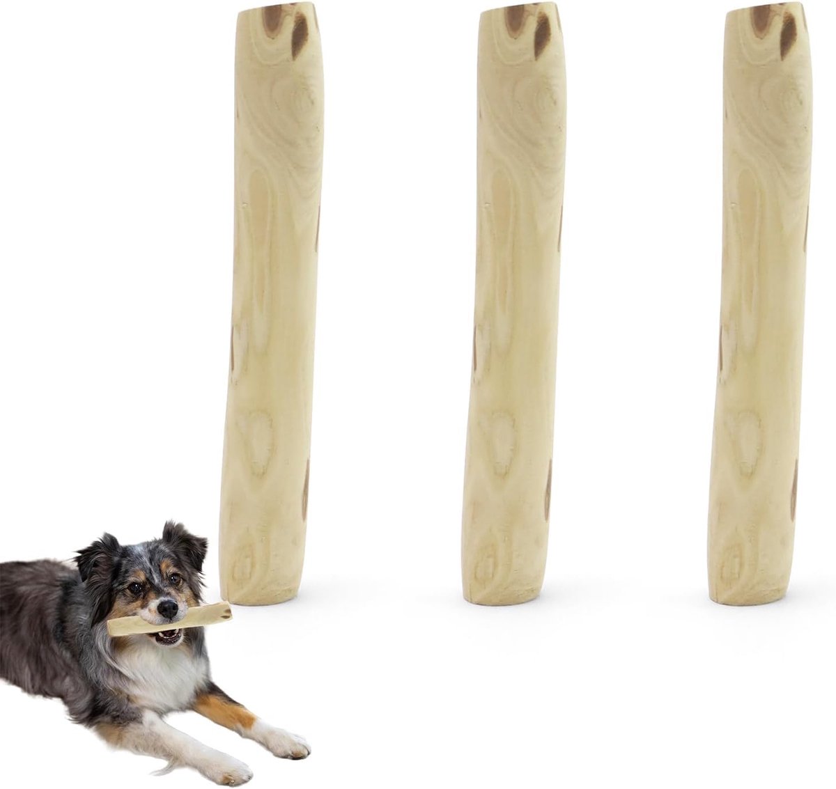 3 stuks koffiehout voor honden, kauwhout voor honden, lengte 12-15 cm, bijtvast kauwbotten puppy's, kauwen ter vermindering van stress, kauwspeelgoed hond, voor honden van 3-8 kg en andere