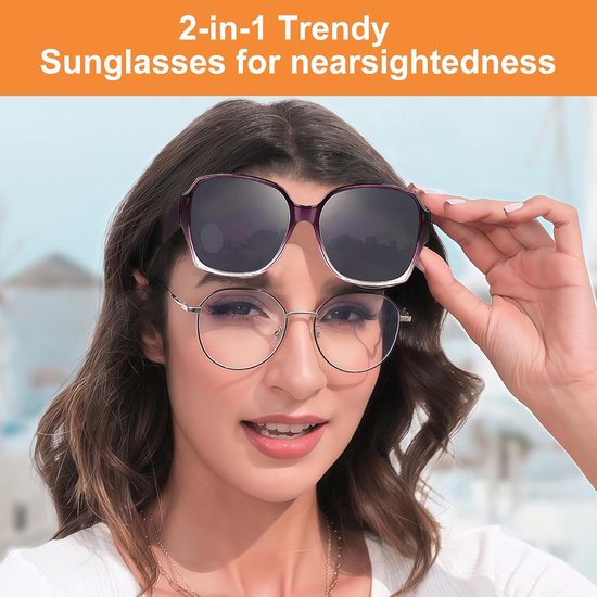 3 Stuks Gepolariseerde over Zonnebril voor Brildragers met UV-Bescherming - Overzet Zonnebril Dames, Heren Dames Mode Zonnebrillen Vierkant UV400 Bescherming, over Normale Bril, voor Autorijden, Sport — afbeelding 5