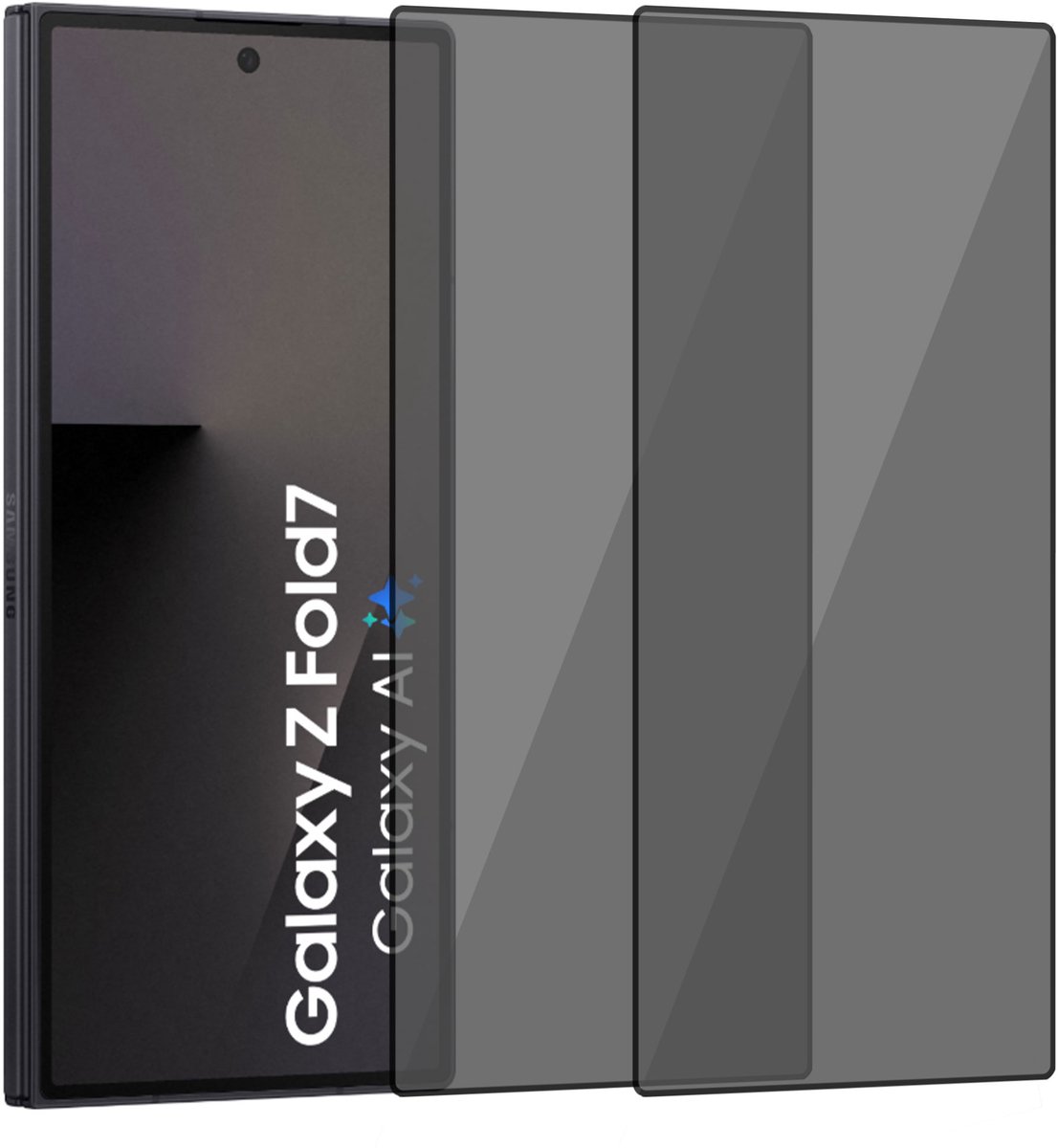 2x Privacy Screenprotector geschikt voor Samsung Galaxy Z Fold 8 Ultra / Fold 7 - Anti Inkijk - Gehard Glas geschikt voor Samsung Galaxy Z Fold 8 Ultra / Fold 7