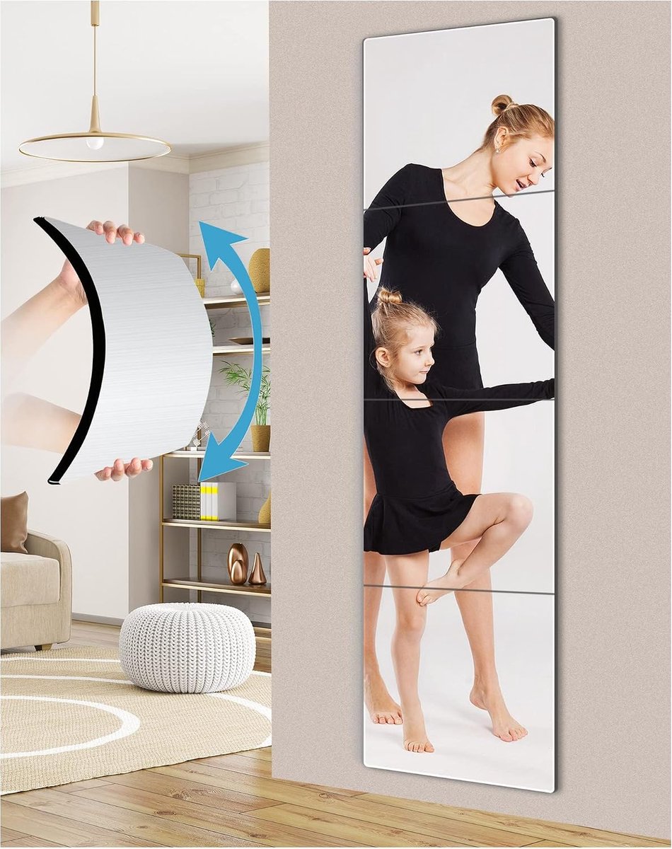 Wandspiegeltjes 14x14 inch - onbreekbaar acryl - randloos en zelfklevend - ideaal voor home gym - SnelShoppen