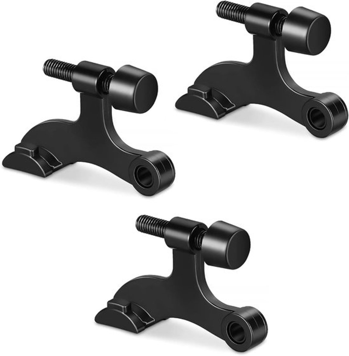 Verstelbare scharnierpen deurstopper - Zware kwaliteit - 3 stuks - Zwart - Rubber