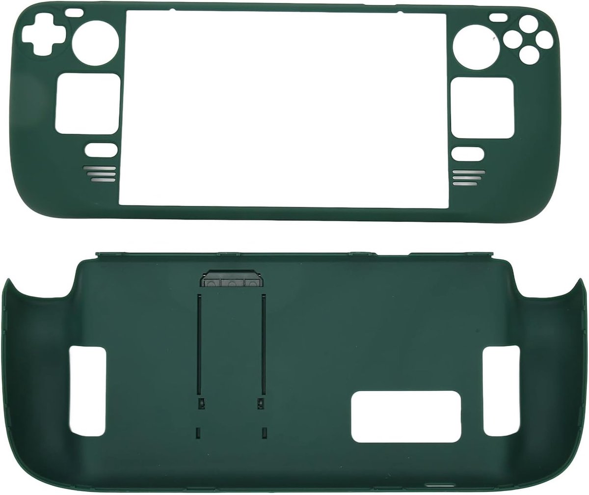 SnelShoppen - Full Protective Cover voor Steam Deck - Schokbestendige Kickstand Case - Antislip - OD Groen - Perfecte Pasvorm en Handenvrije Gaming