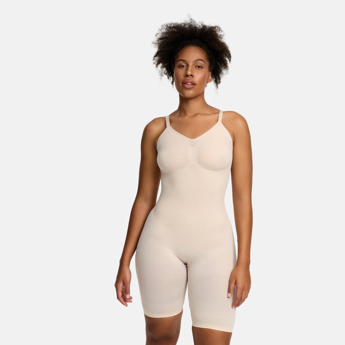 cfab - Bodysuit met corrigerende shapewear en short - Zandkleur - 3XL - Corrigerende Body - Naadlos - corrigerend ondergoed dames