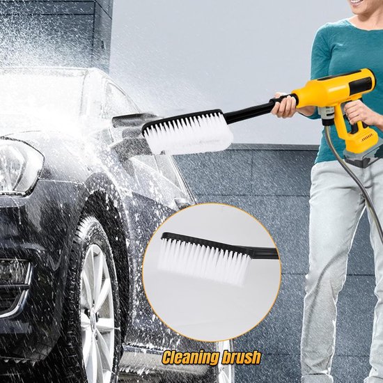 SnelShoppen - Draadloze Accu Hogedrukreiniger 700 PSI Handheld met 6-in-1 Mondstuk en Schuimkanon voor Auto, Tuin, Vloer, Hek en Wandreiniging (Geen B van Snelshoppen — afbeelding 5