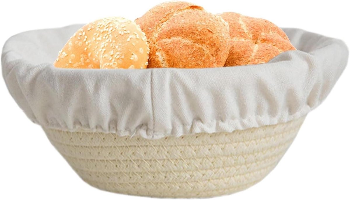Broodmand Set - Rijsmand Deeg - Brood Bakken - Handgemaakt Katoen - 20-25 cm - Niet gespecificeerd
