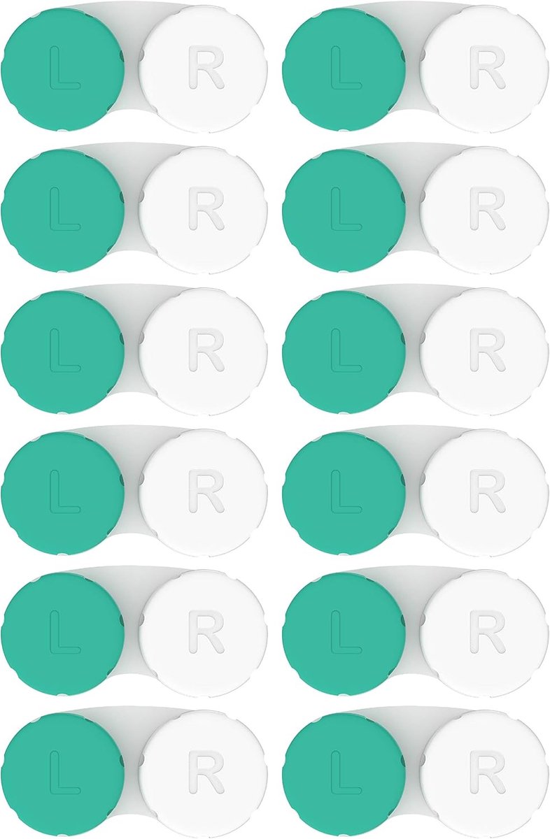SnelShoppen - Contactlensdoosjes - 12 Stuks - Zacht, Met Gesp, Lus, Opvouwbaar - Ideaal Voor Thuis Of Op Reis - Eco-Vriendelijk