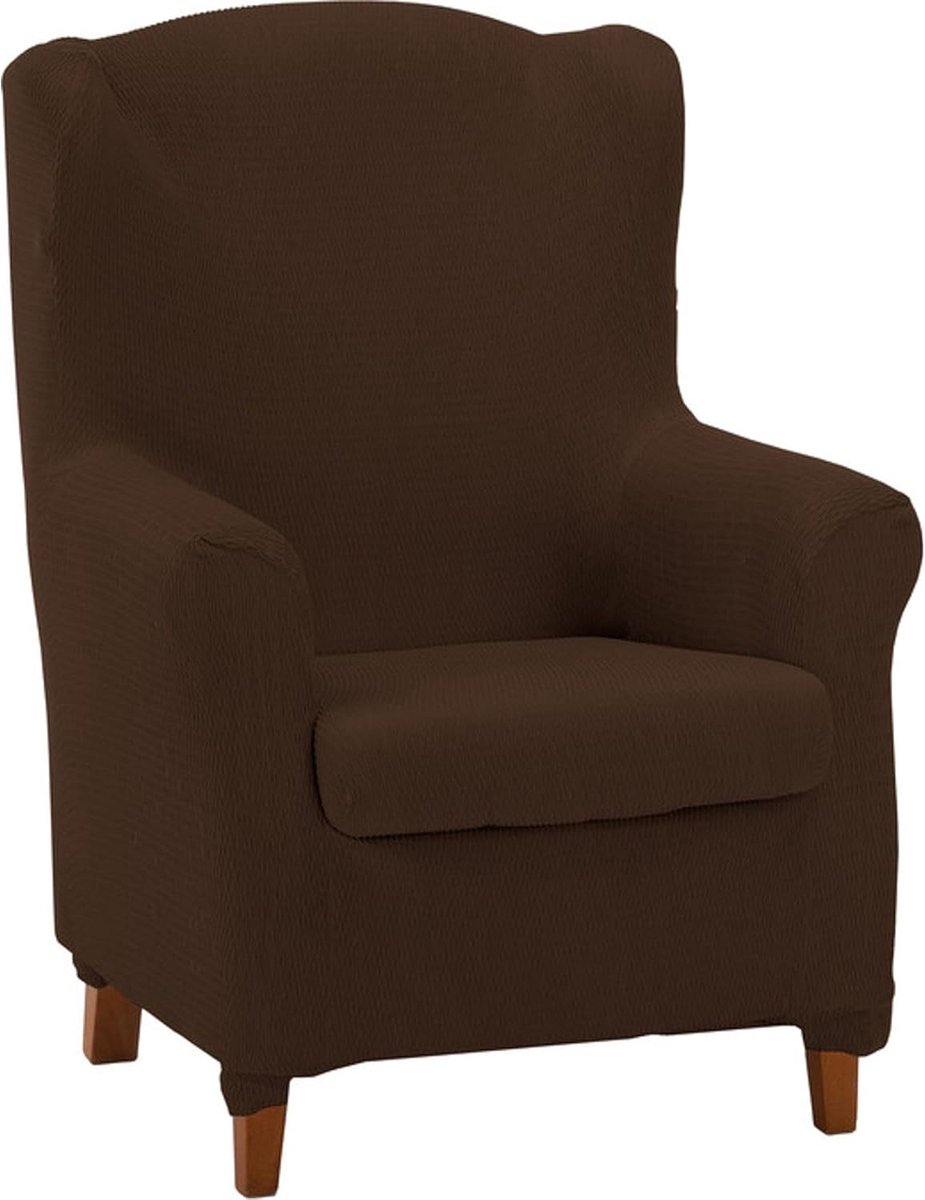 SnelShoppen - Earmchair Cover Padded Super Adjustable voor Oor Fauteuils Elastisch Bruin 100% Gemaakt in Spanje, Perfect voor Woonkamer en Stijlvolle