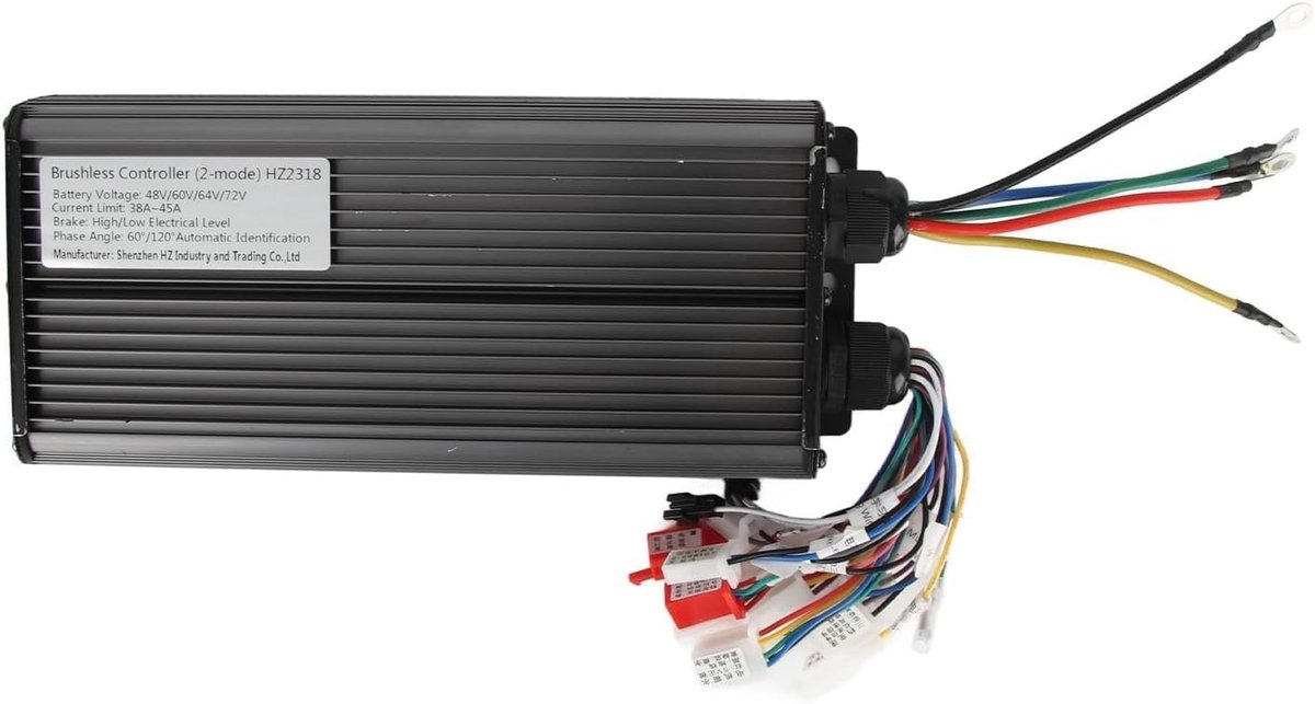SnelShoppen - Brushless Controller voor E-Bike 2000W, 48V 60V 64V 72V, 18 Buizen, Betrouwbare Elektrische Fiets Motor Controller met Beveiliging
