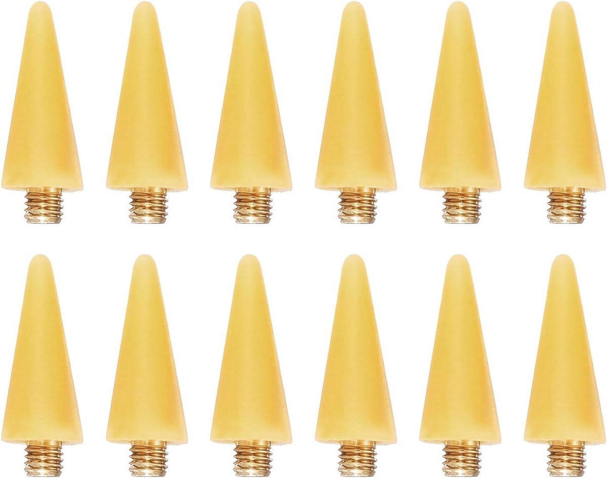 Wax Kop Tips - Strass Picker Vervanging - Nail Art Decoratie - Sterke Hechting - 12 stuks - Geel