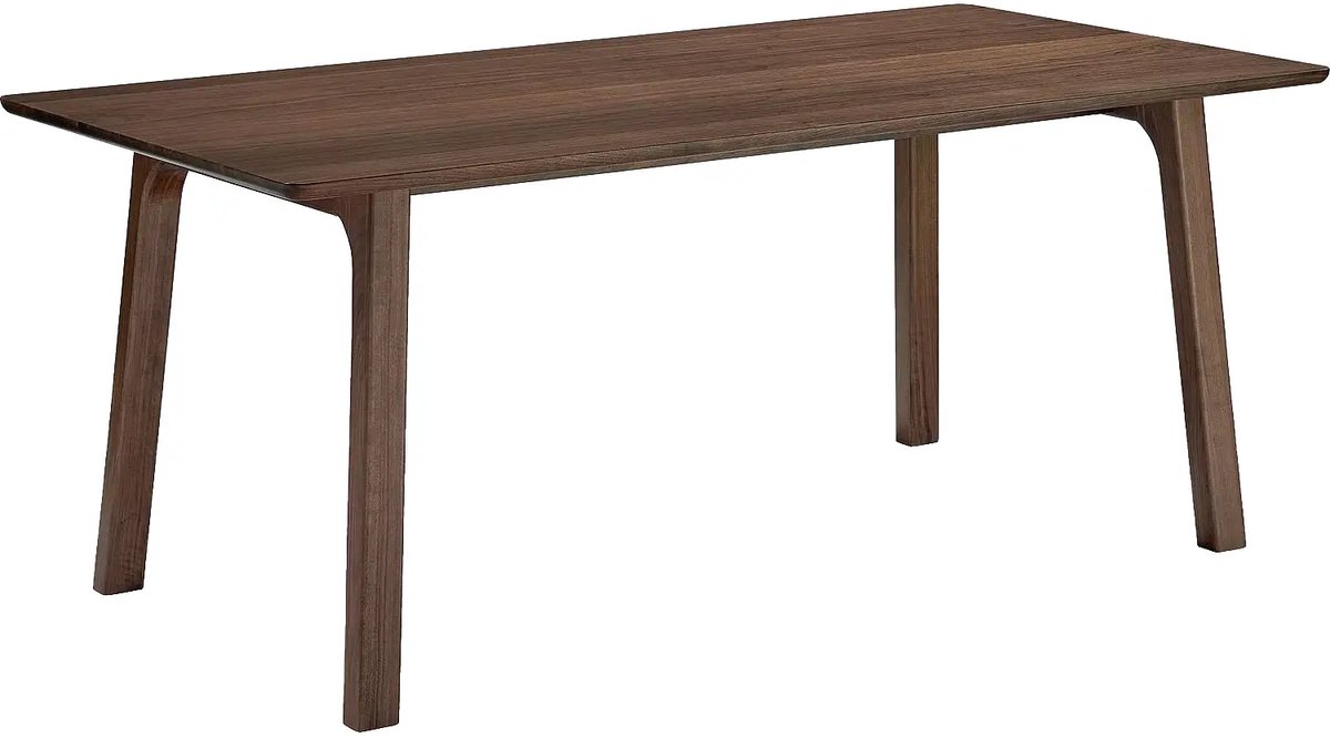 Goossens Eettafel Emilie - 200 x 75 x 95 - noten - noten - rechthoekig - 4 personen noten fineer gelakt