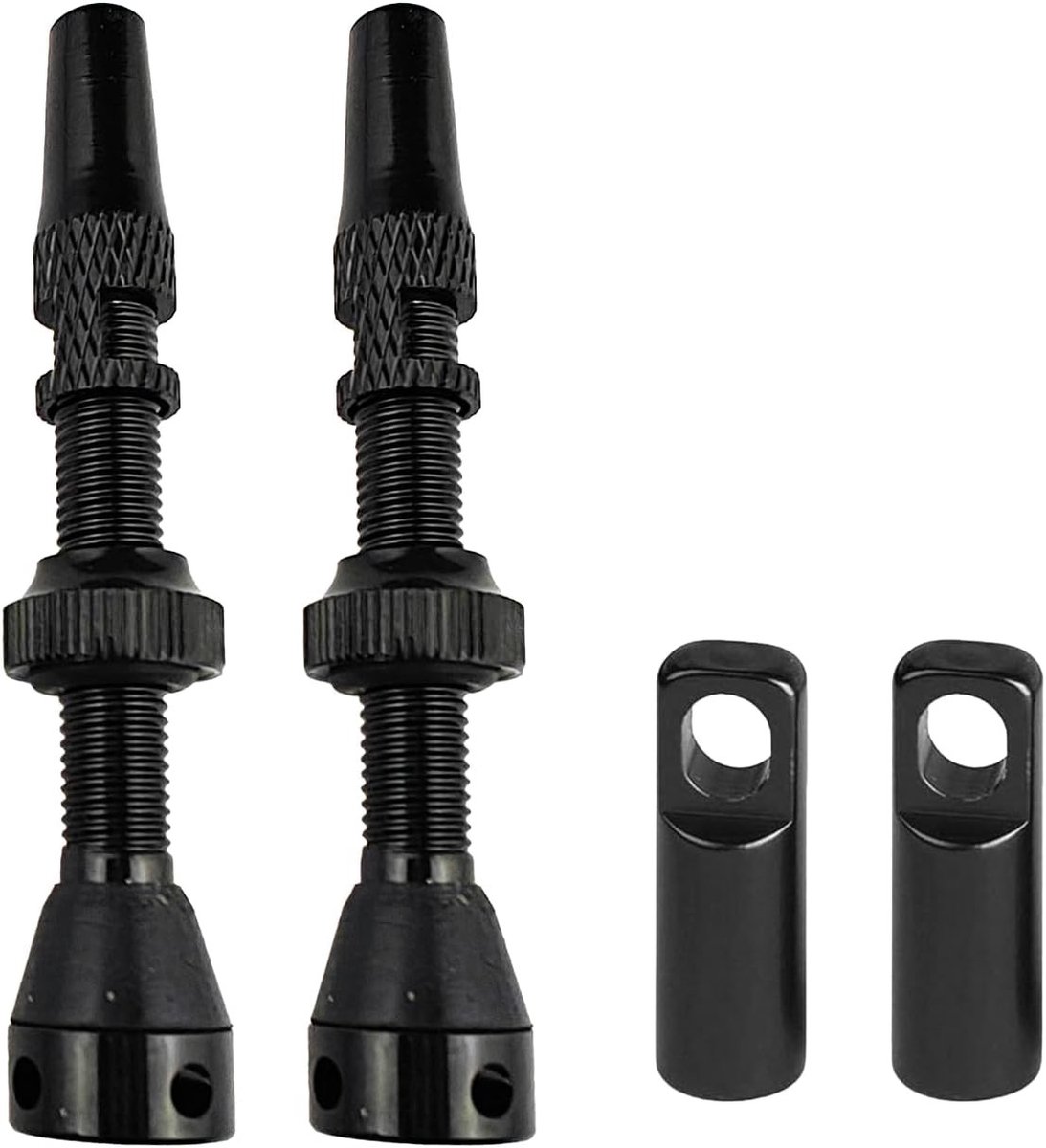 SnelShoppen - 2 pcs Presta Tubeless Ventielen Aluminium, 44mm, Lichtgewicht Fietsventielen, Slangloos, Inclusief Ventielkern Verwijder Tool en Caps, Z
