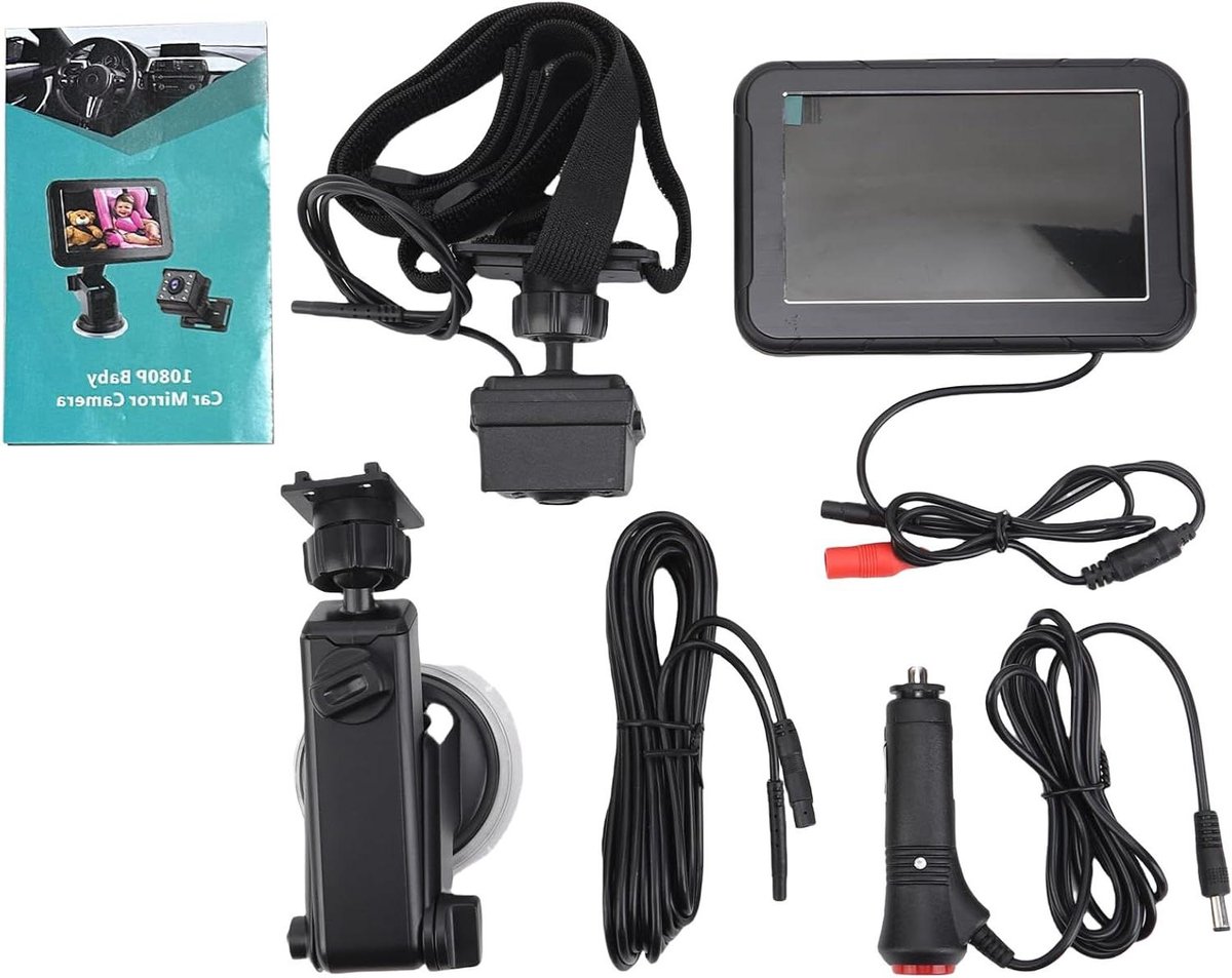 Baby Autocamera - Babyfoon Auto - Veilig Rijdend - 1080P Nachtzicht - 5 inch Scherm - Zwart