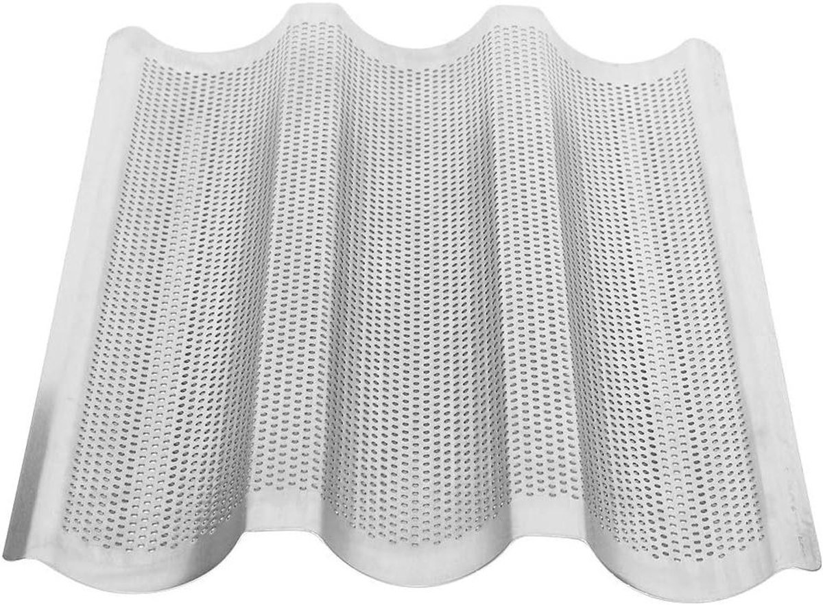 Stokbrood Bakvorm - Broodpan Franse Pannen - Brood Bakken - Roestvrij Staal - 38.5 x 25 cm - Zilver