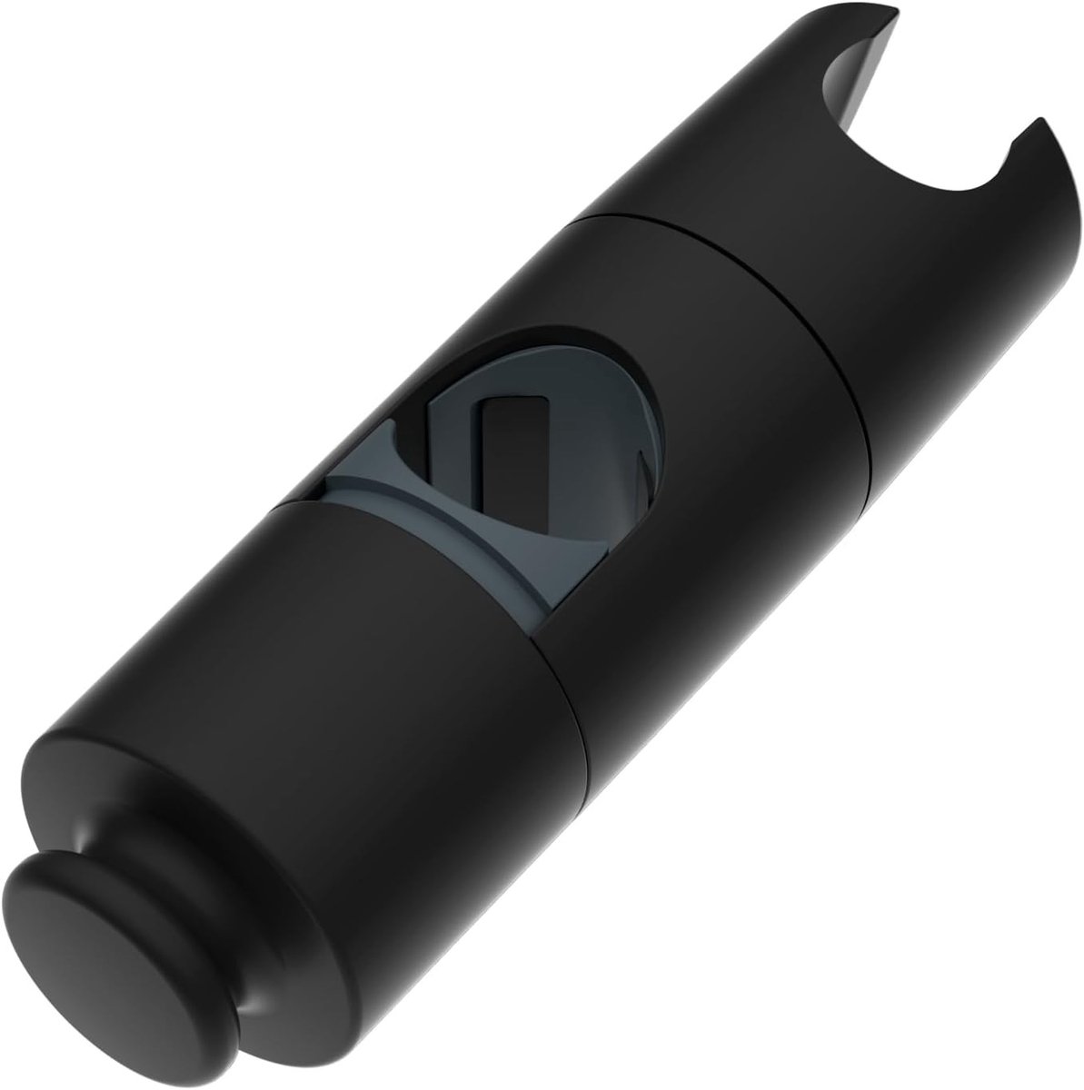 SnelShoppen - Universele Verstelbare Doucheslanghouder met Haak - Geschikt voor 19-22mm Douches en 18-25mm Rails, ABS Mat Zwart Slider Klembeugel