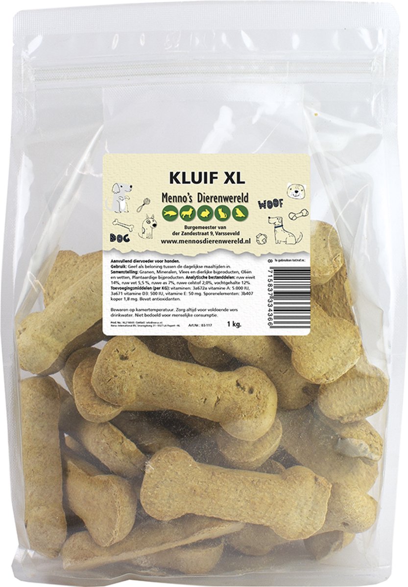 Hondenkluiven XL 1 kilogram zak