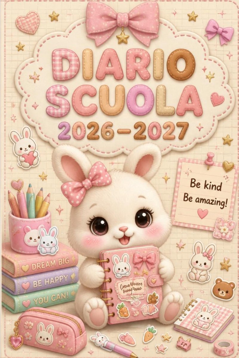 Agenda A5 - Kawaii Konijn - Dagelijkse planning - Ideaal voor schooljaar 2026-2027 - ShopVlot