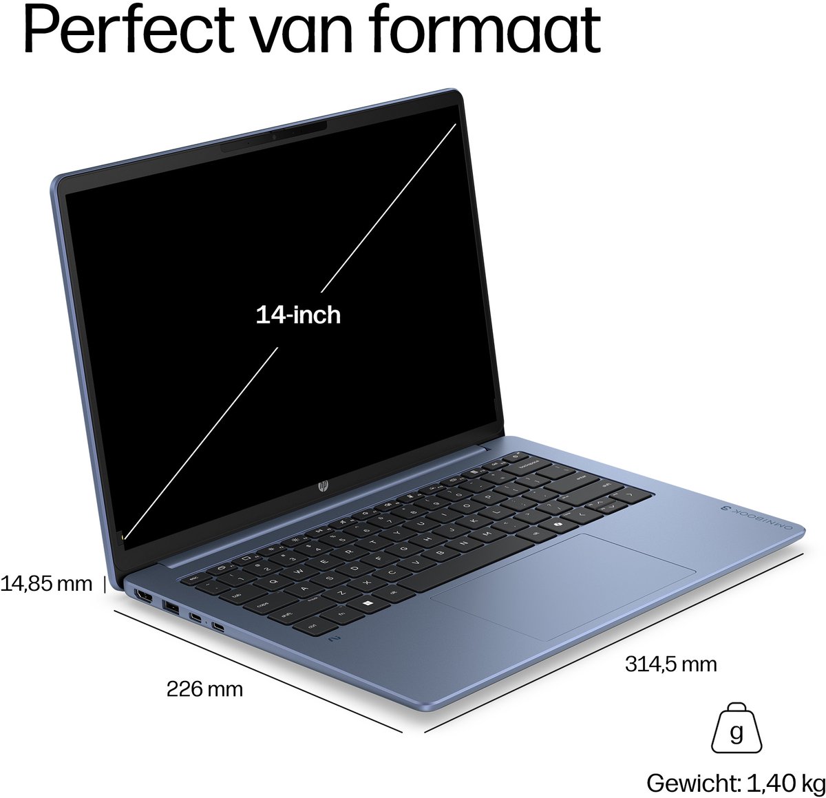 HP OmniBook 3 14-hz0716ndx - Copilot+ Laptop - 14 inch - 16GB/512GB - 2K OLED thumbnail 4