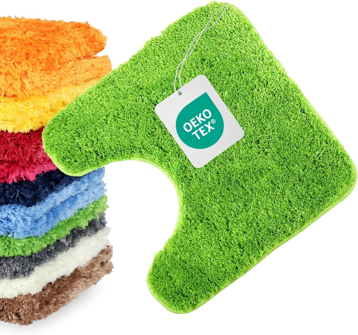 Badmat Groen 45x45cm - Antislip & Maschinewasbaar - Met WC-Uitsparing - Ideaal voor je badkamer - ShopVlot