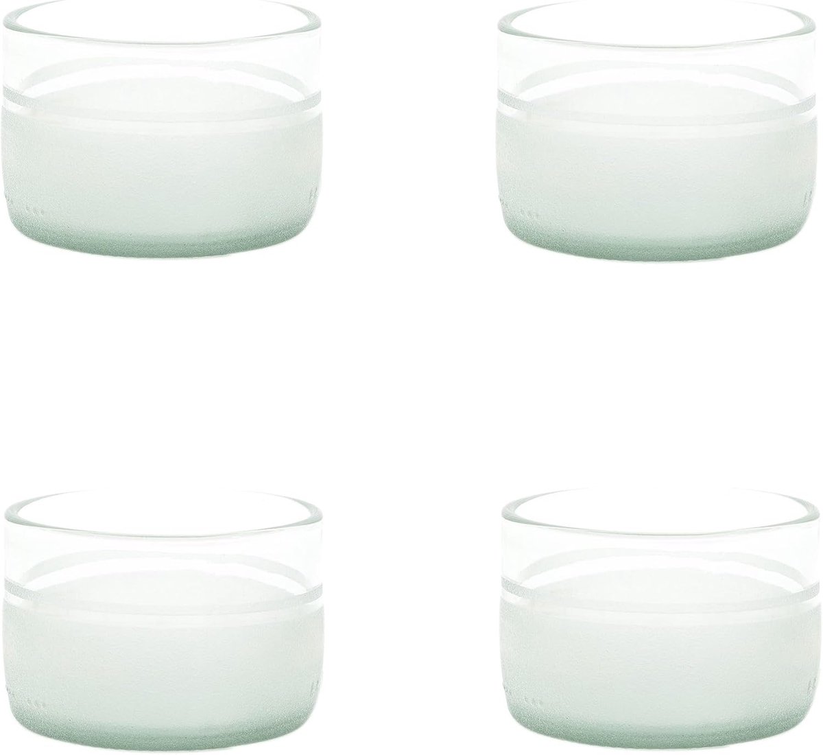 Set van 4 serveerkommen uit upcycled glas helder 100ml
