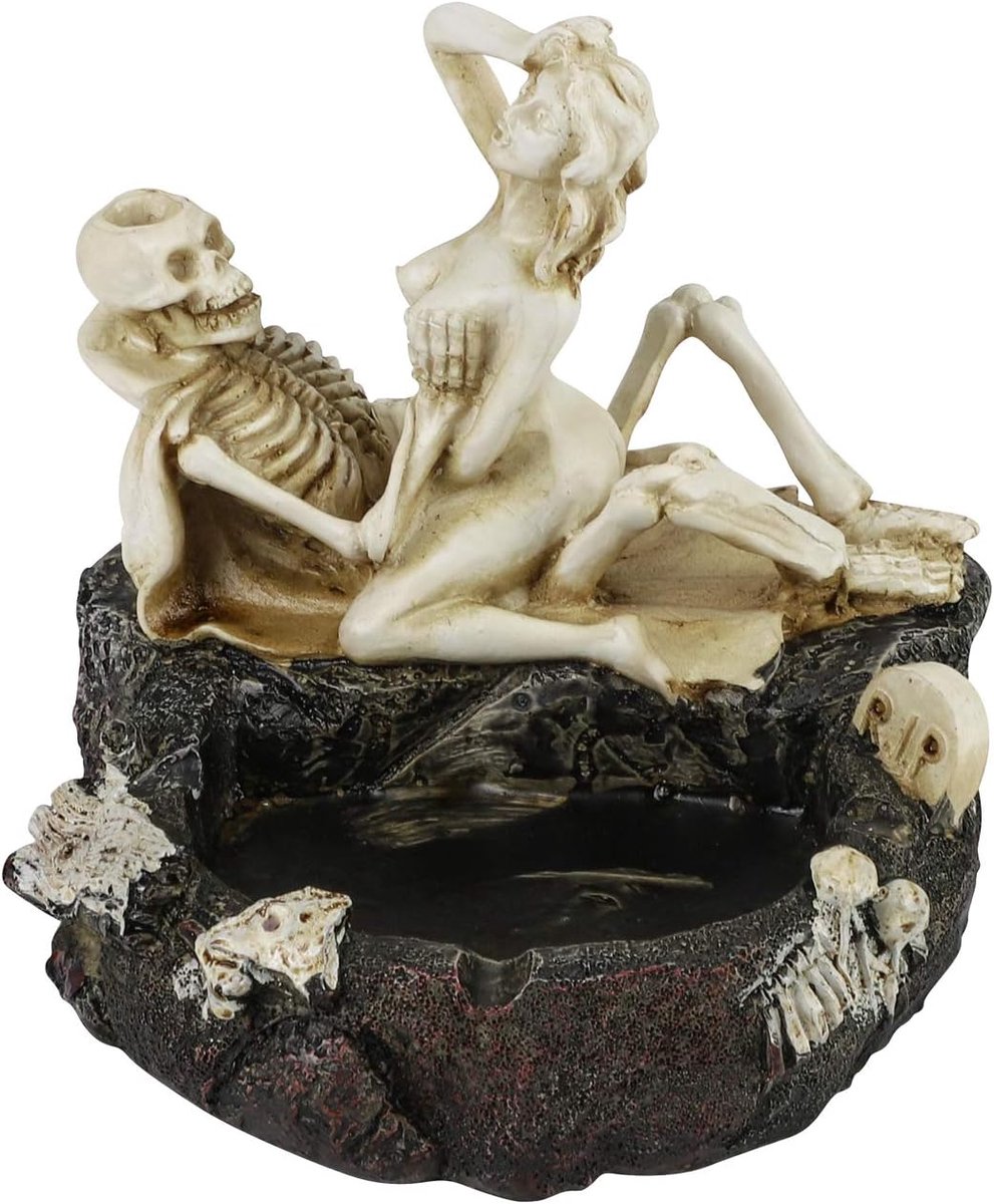 Tafeldecoratie, Halloween tafelasbak, schedel, Halloween-decoratie, horror, asbak, griezelige schedeldecoratie, gothic decoratieve botten, geest, horrordecoratie, auto, windasbak,