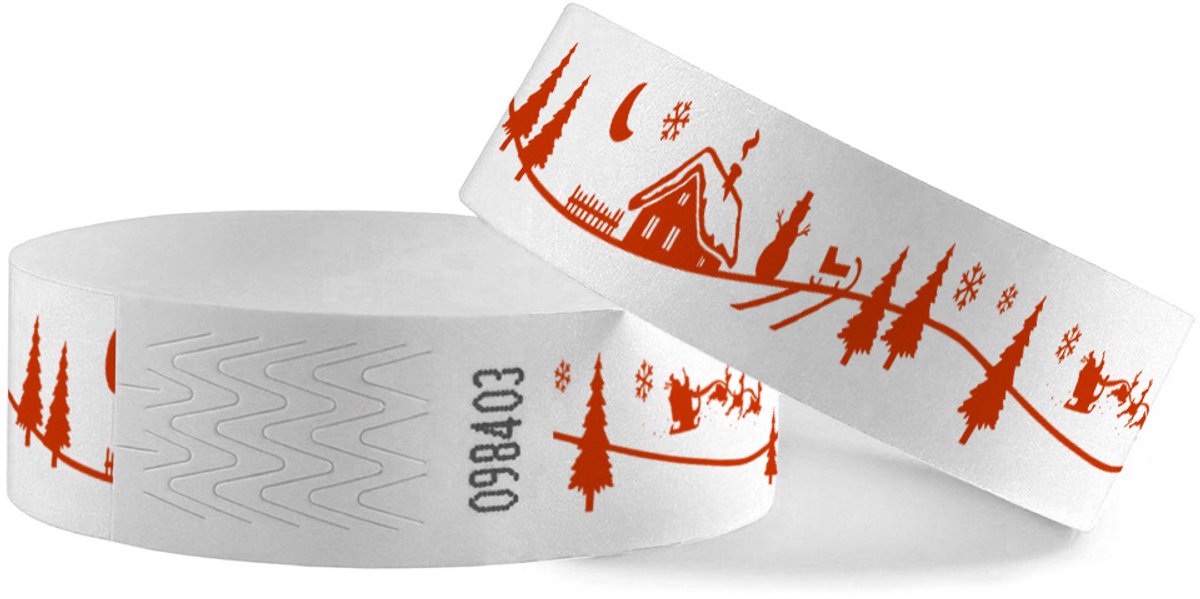 CombiCraft kerst Tyrex polsbandjes 248 x 19 mm rood - 100 stuks