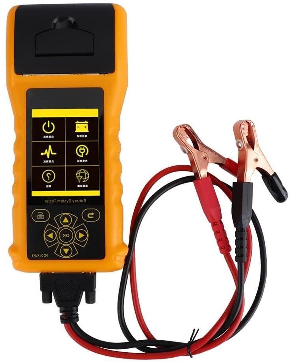 Autobatterij Tester - Accu Conditie Meter - Voertuigonderhoud - Meertalige Ondersteuning - 12V - Zwart
