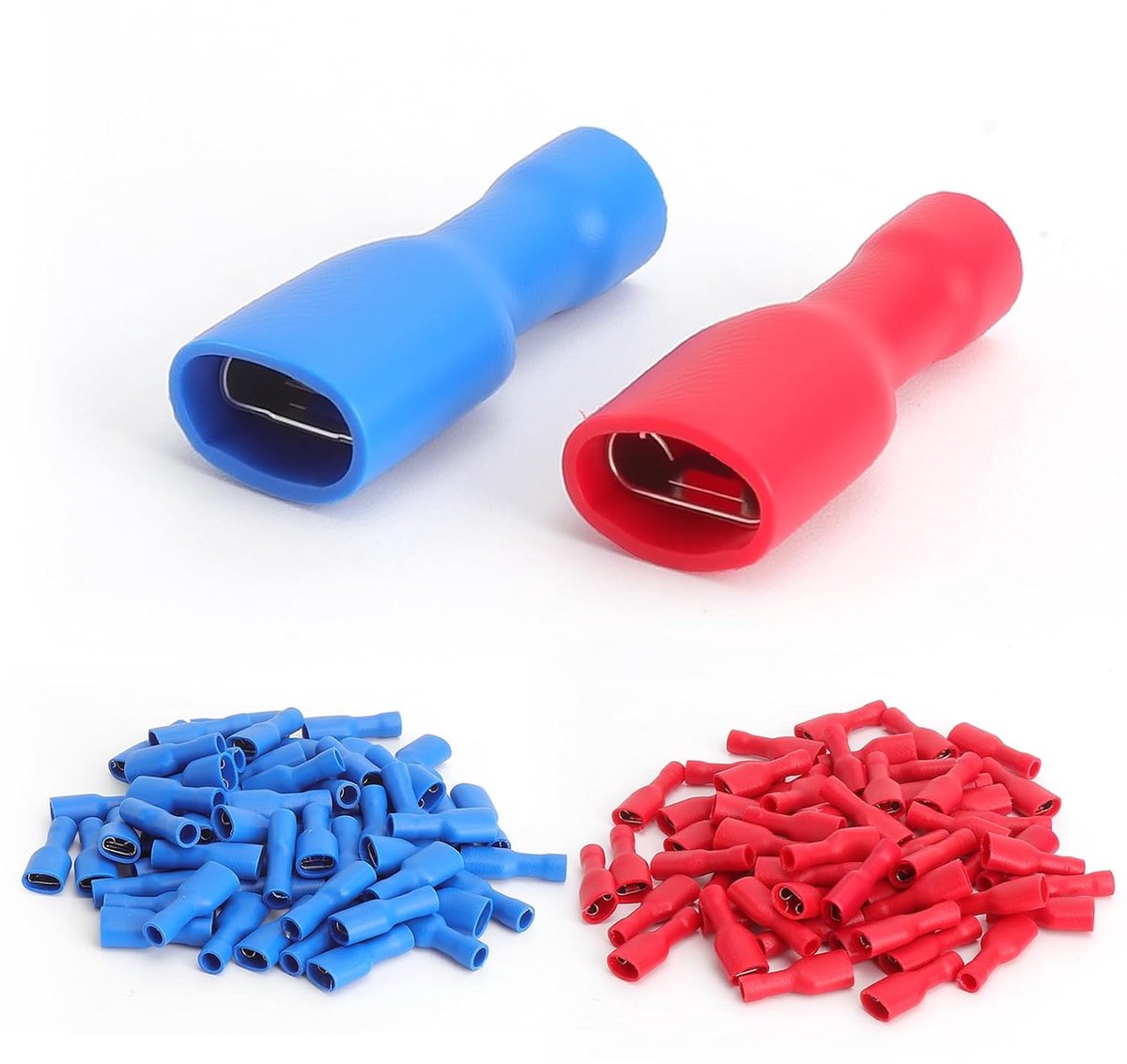 vinyl volledig geïsoleerd, 120 stuks, 6,3 x 0,8 mm, kabelschoen