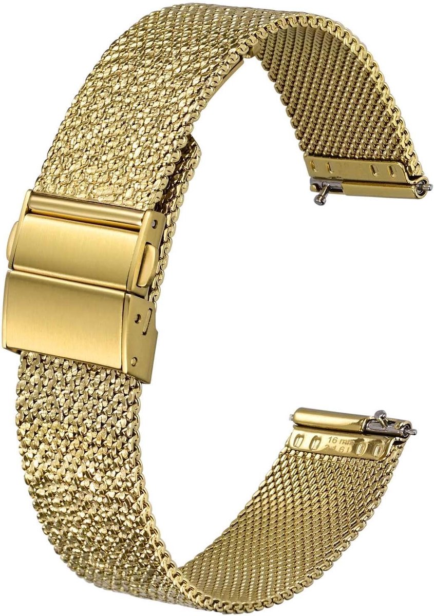 Mesh armband voor dames, 316L roestvrij staal, gehamerd horlogebandje, vouwsluiting, metalen reservearmband, 12 mm, 14 mm, 16 mm, 18 mm, 20 mm