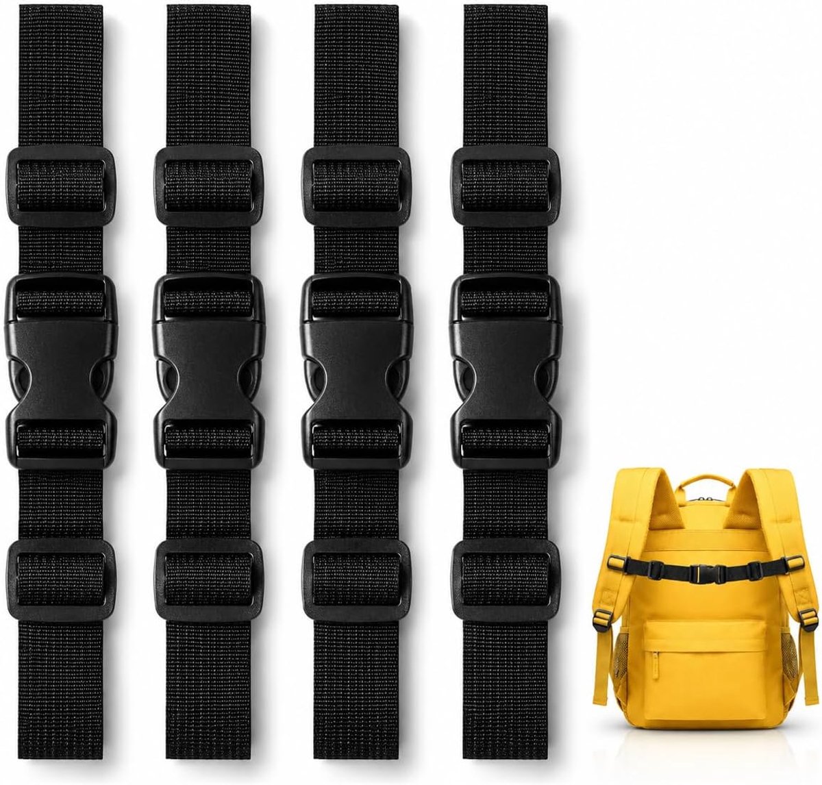 Banden, rugzakaccessoires, borstgordel, step by step, borstband voor