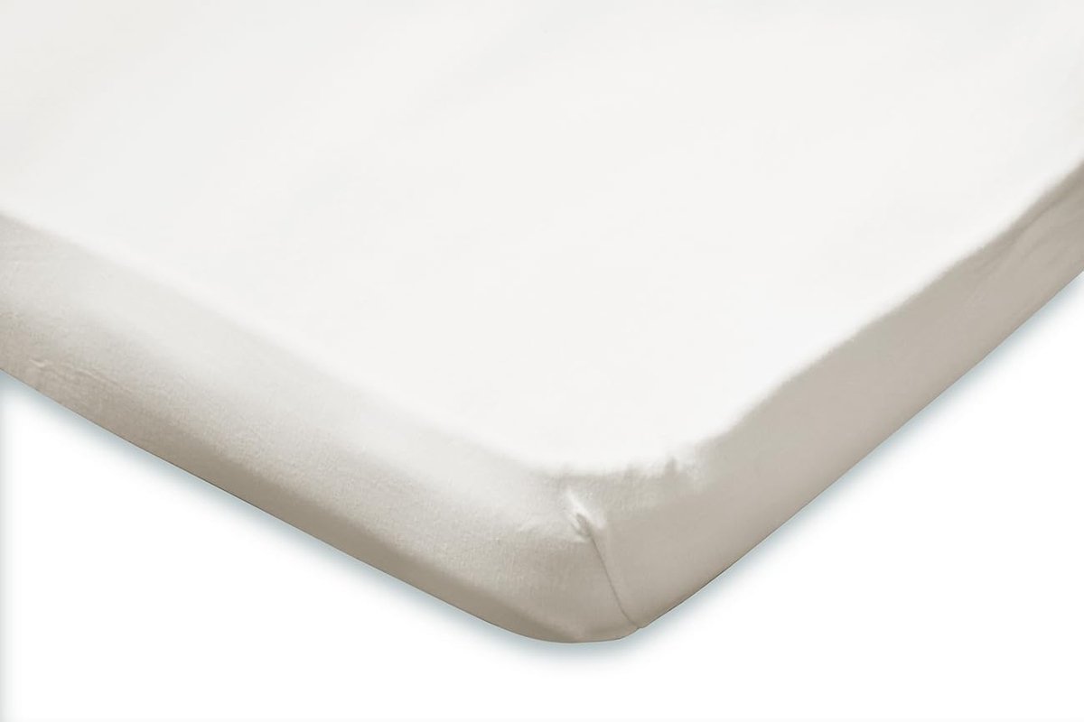 SnelShoppen - Topper Hoeslaken Jersey Katoen Stretch - ivoor 180x210/220cm - 200x200cm - Kwaliteit en Comfort voor Jouw Bed