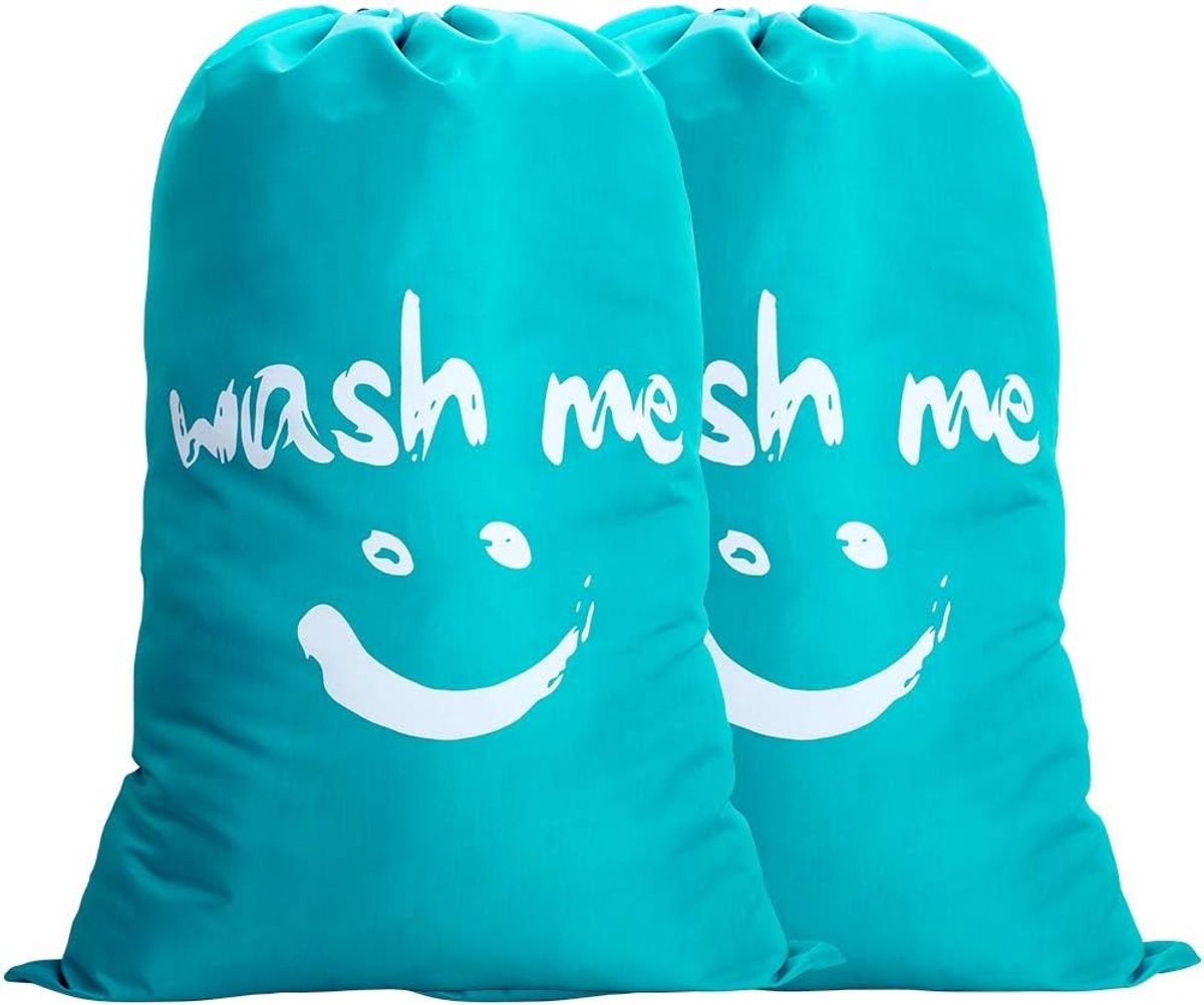 Set van 2 Waszakken van 120 Liter, Grote Vouwbare Wasmand voor Thuis, Reizen en Opbergen, Ideaal voor Vuile Was en Organisatie