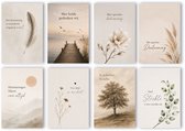 Set van 8 luxe Condoleance kaarten A6 - Rouwkaarten - Sterkte kaarten - Rouwkaarten met envelop - Condoleance kaarten met enveloppen - Condoleancekaarten - Wenskaarten - ASK036
