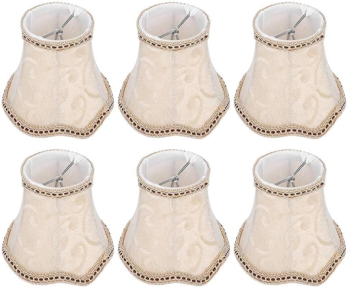 SnelShoppen - Set van 6 Kleine Lampenkappen - Klapbare Kandelaar Lampenkappen - 3.1"x5.1" - Bellvormige Lampenkappen voor Wandlampen - Perfect voor Fe