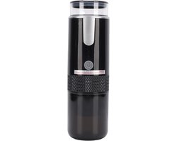 Draagbaar Koffiezetapparaat - Mini Koffiezetter - Koffie Zetten Onderweg - 15 Bar Druk Extractie - 6 oz Capaciteit - Zwart