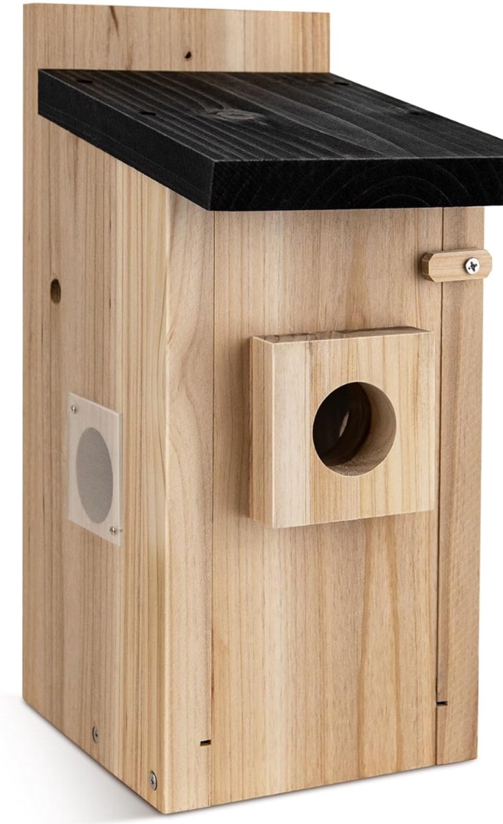 Ploutos® Vogelhuisje - Vogelhuisje Met Camera - Vogelvoederhuisje - Lichtbruin - 15cm x 33cm x 21cm