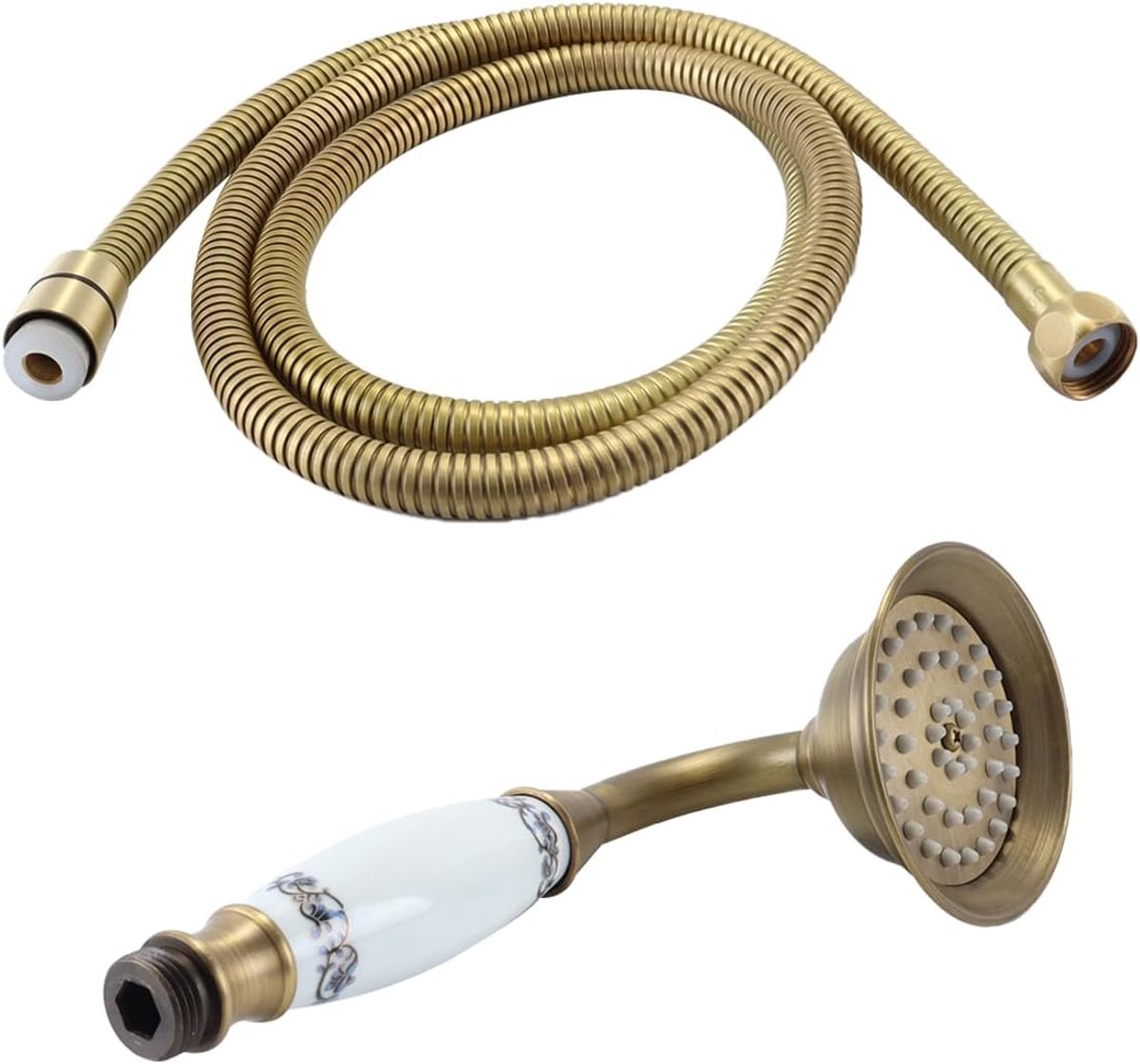 Handdouche retro met 1,5m slang - traditionele telefoonstijl - hoge druk tot 200% - krachtige douche-ervaring - SnelShoppen