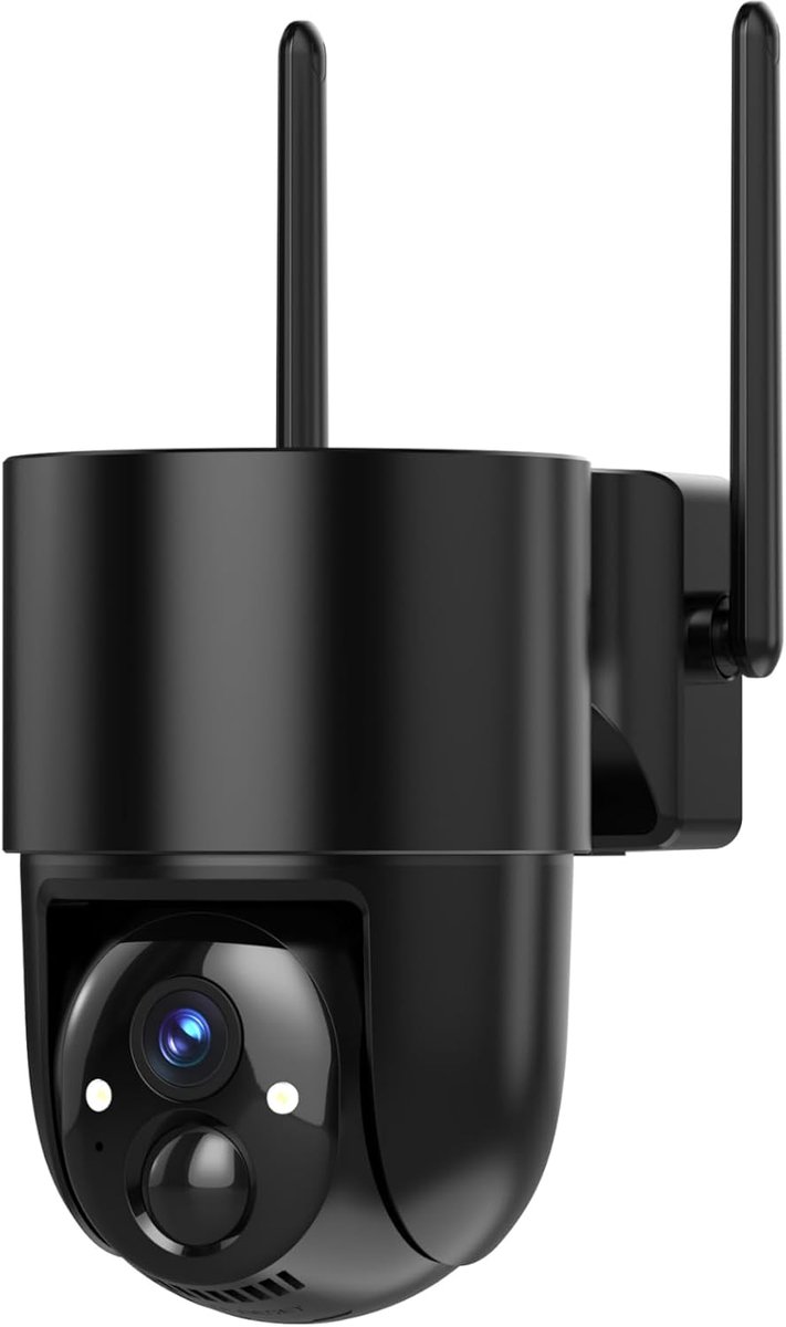 SnelShoppen - Tical 4MP 2K Buiten Beveiligingscamera Accu WiFi 360° PTZ Camera Bewaking Buiten Zonne-energie met PIR Detectie 2-Weg Audio Kleur Nachtz